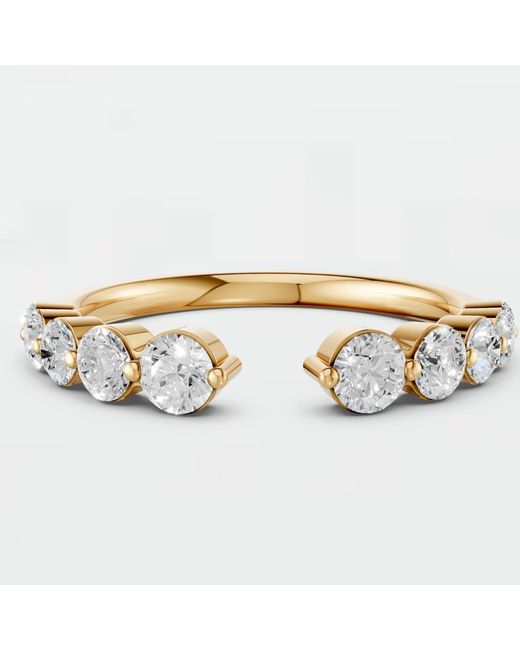 Aya Fine Jewelry Metallic Modern Open Round Lab Diamond Stackable Band