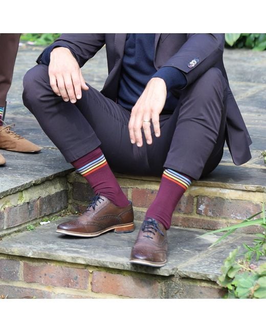 Peper Harow - Made in England Purple Mix Tape Socks – for men