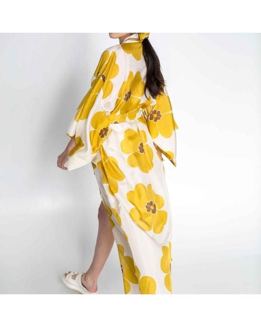 Roses Are Red Metallic Silk Kimono