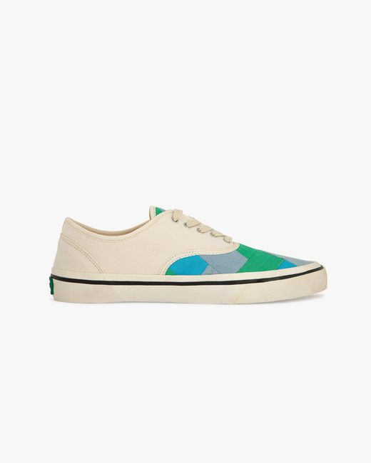 Springa | Unique Vulcanized Sneakers Italian Handmade Blue Wrong Checked Sneakers for men