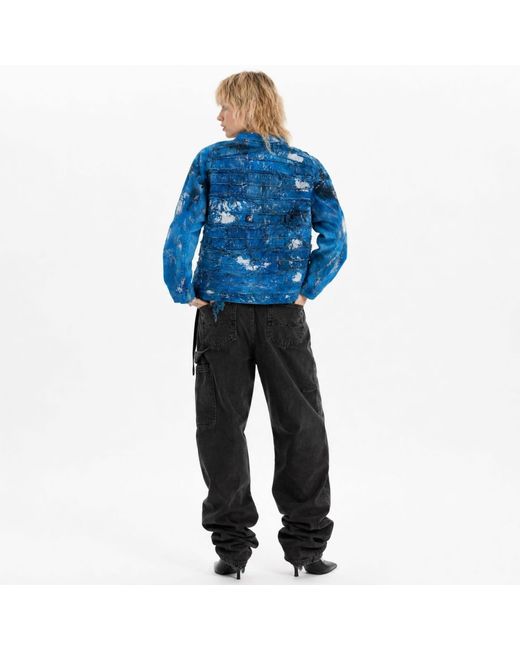 Zasta Studio Blue Wearable Ruins Shredded Denim Colored Shirt D