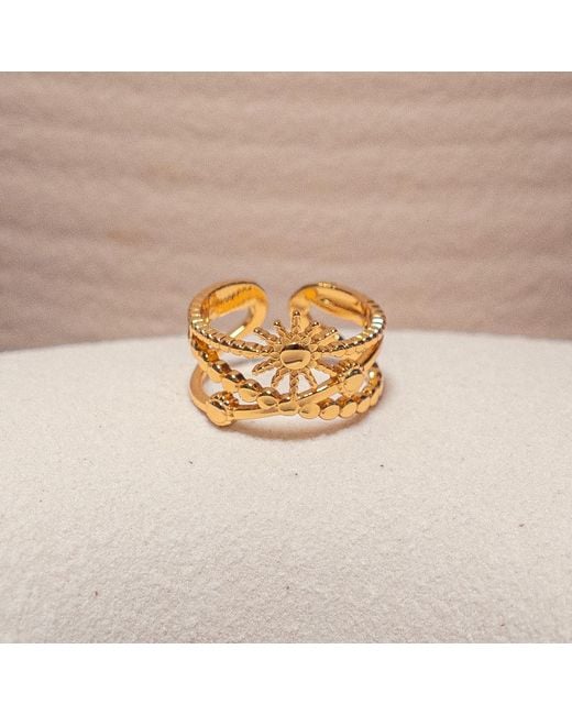 Shaded the Label Metallic Silvi Sundial Stacked Ring