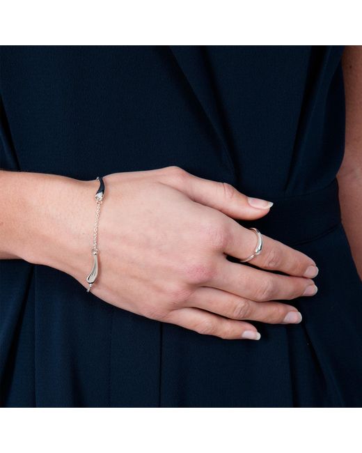 Lucy Quartermaine Metallic Solid Sterling Triple Drop Bracelet
