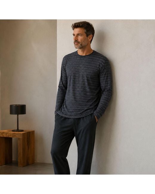 Zd - Zero Defects Blue Long Modal Pyjamas Antaeus for men