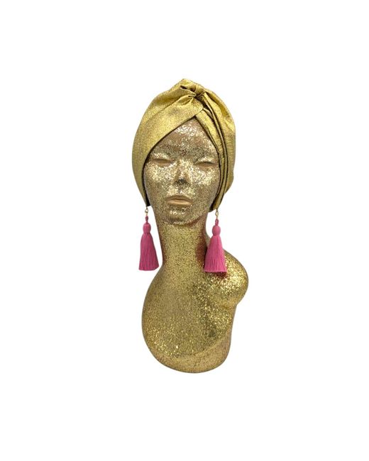 Julia Clancey Yellow Golden Snazzy Tassel Turban Twist