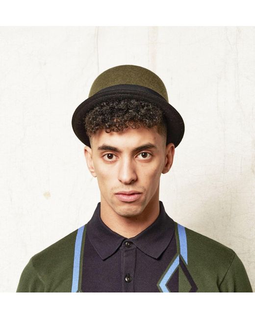 Dasmarca Hats Green Tony Moss Felt Skimpy Brim Short Brim Rude Boy Mod Style Porkpie Hat for men