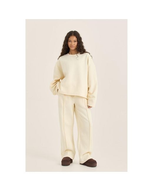 Loom Archives Natural Neutrals Loom Ruched Sleeve Detail Sweat Shirt