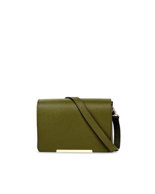 Apatchy London Green The Newbury Leather Crossbody Bag