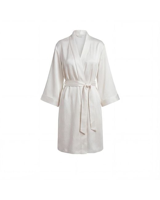 Vimissia White Bubble Silk Short Robe