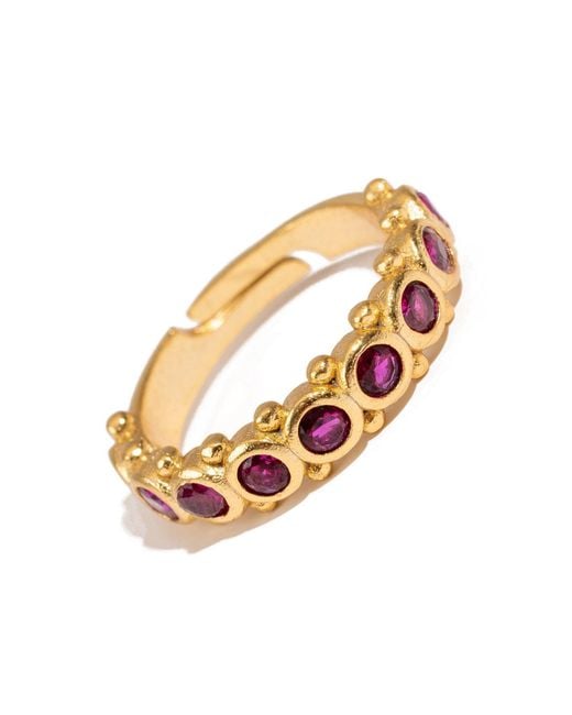 Ebru Jewelry Metallic Majestic Ruby Adjustable Statement Ring