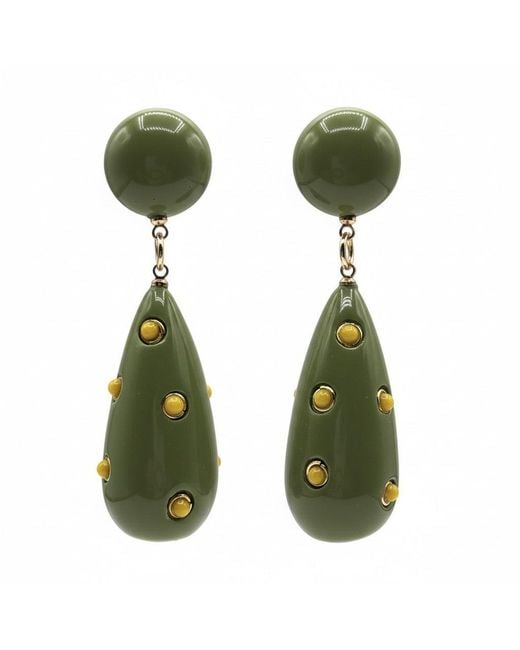 Michael Nash Jewelry Green Kathryn And Polka Dot Drop Earring