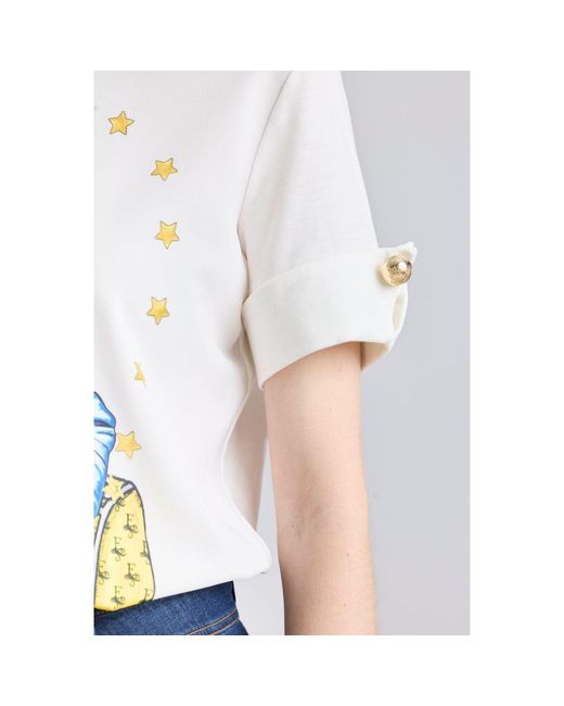 The Extreme Collection Blue Printed T-Shirt With Buttons