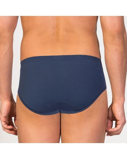Zd - Zero Defects Blue Mini Briefs Egyptian Cotton for men