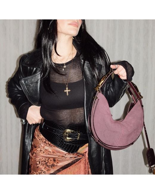 Indigolush Purple Mini Hobo Gilded Lure Cherry Suede