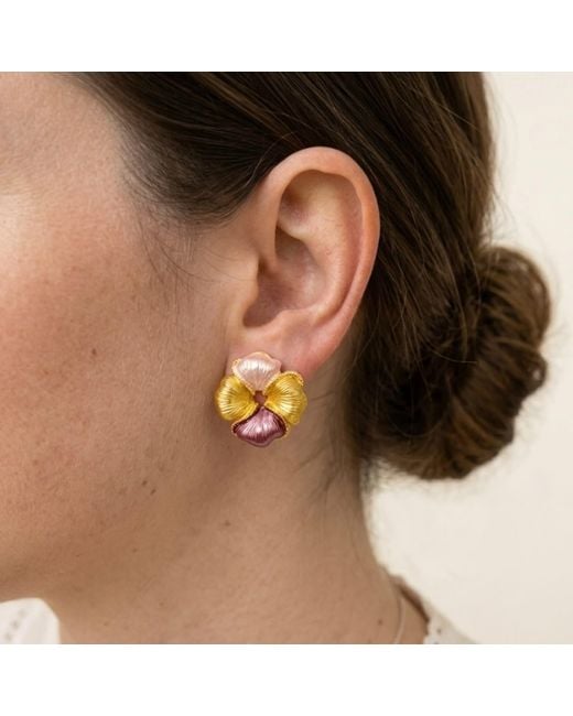 1610Istanbul Metallic Istanbulite Spring Enamel Earrings
