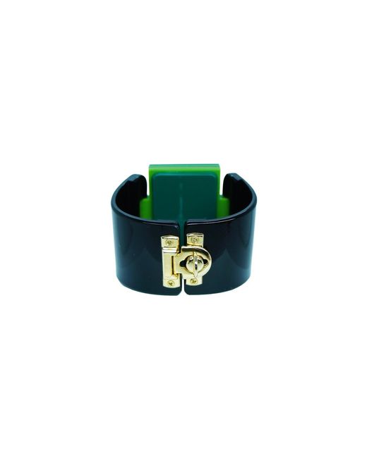 Gissa Bicalho Black Acrylic Bracelet Handmade Jungle