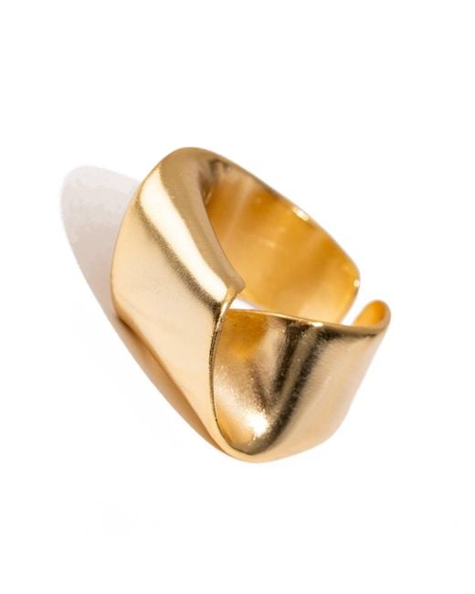 Ebru Jewelry Metallic Infinity Fold Unique Adjustable Ring