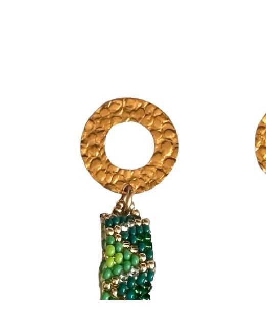 Iliana Arrazola Green Bold Chunky Link Earrings