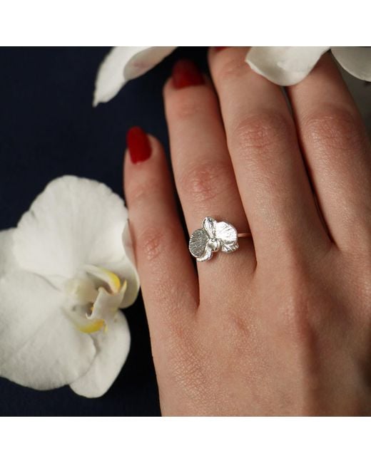 Agora Jewellery White Orchid Ring
