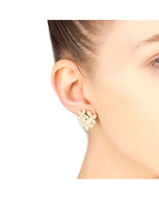Latelita London White Flowers Large Stud Earrings Silver