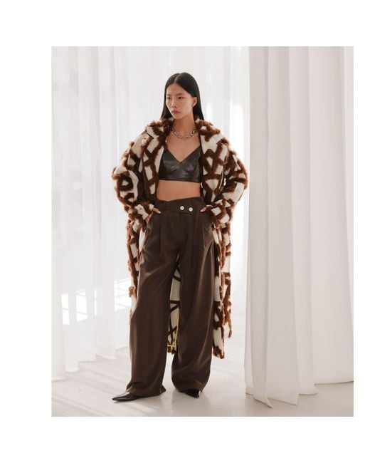 Mirimalist Brown Loose Maxi Pants