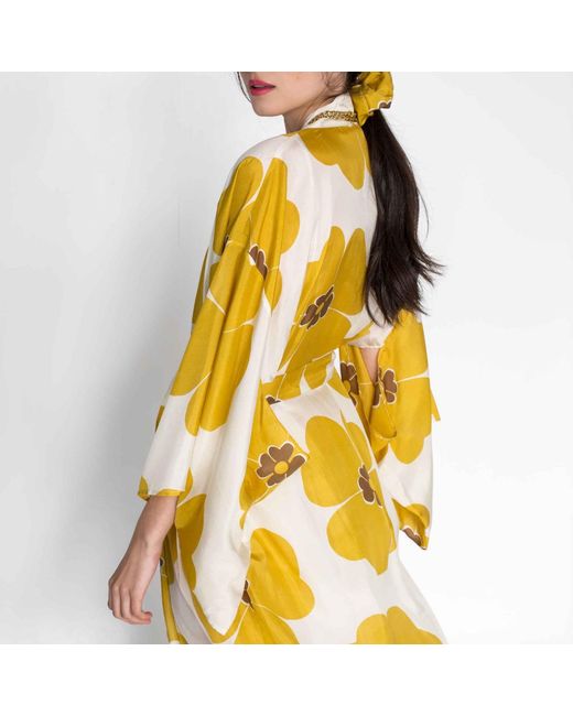 Roses Are Red Metallic Silk Kimono