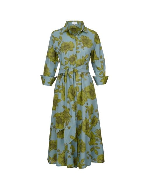 At Last Green Cotton Marigold Dress
