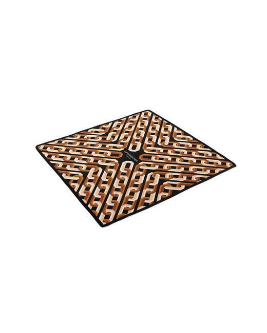 Le Parmentier Black Chain Motif Bandana Silk Scarf