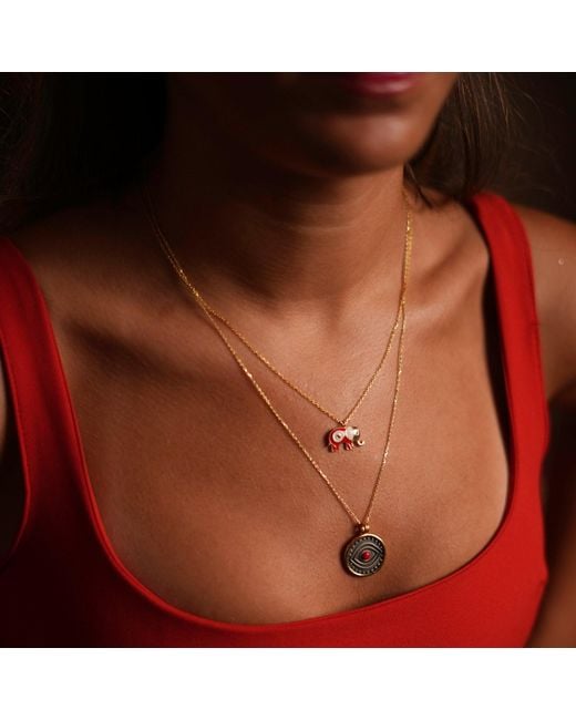 Ebru Jewelry Metallic Passion Coral Evil Eye Sterling & Protection Necklace