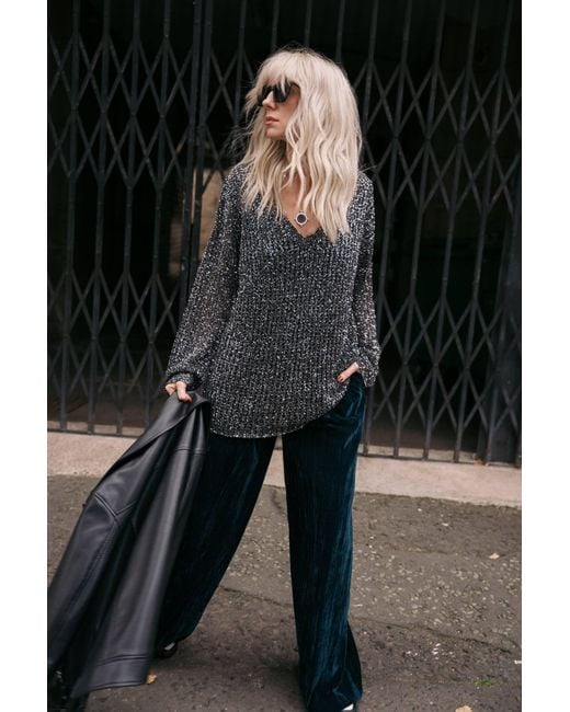 Little Lies Gray Dazed & Confused Sequin Knit
