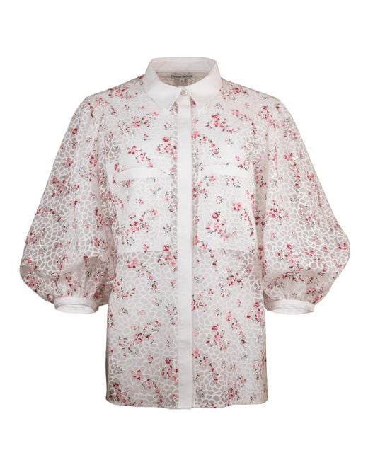 Helene Galwas White Flora Blouse