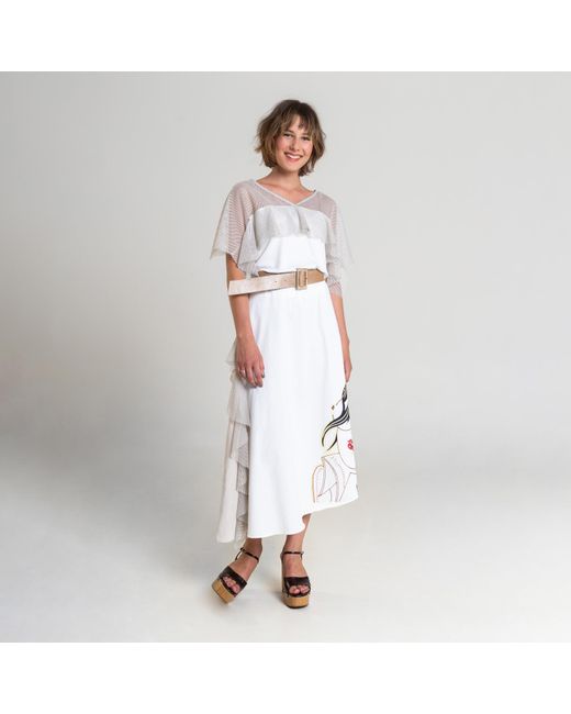 ARTISTA White Faith Printed Top