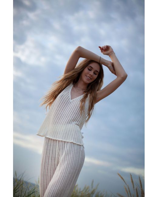 SALANIDA White Caldo 100% Linen Tank Top