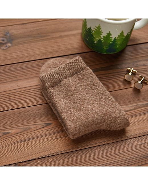 Soft Strokes Silk Brown Wool Quarter-Length Socks Set Of Two
