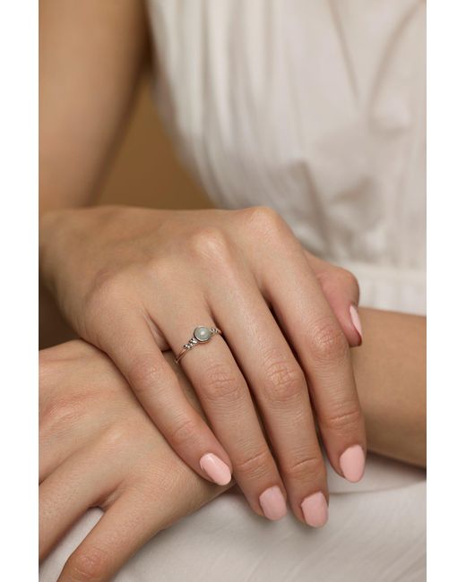 Isla Silver White Sterling Aquamarine Ring
