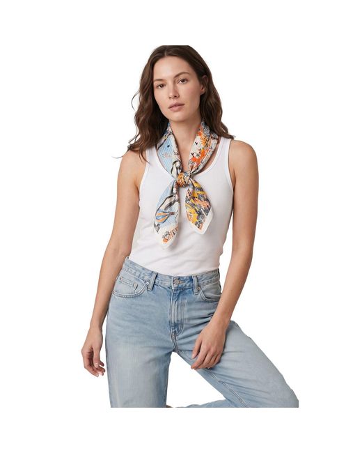 Saachi Metallic Urban Cityscape Satin Bandana