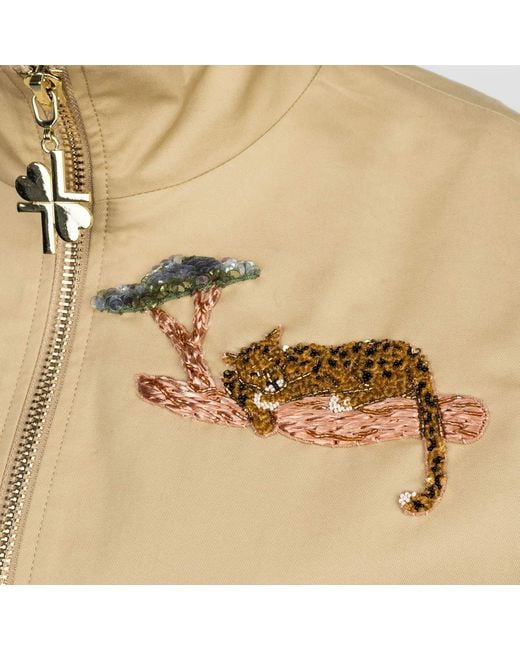 House of Laines London Natural Neutrals Laines Couture Hand Embellished Leopard Cropped Trench Gilet