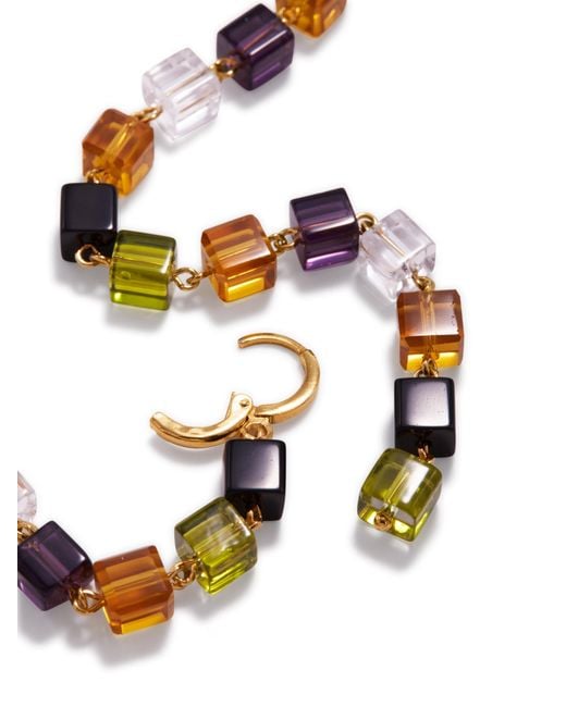 Jaredjamin White Auburn Building Block Drop Earrings