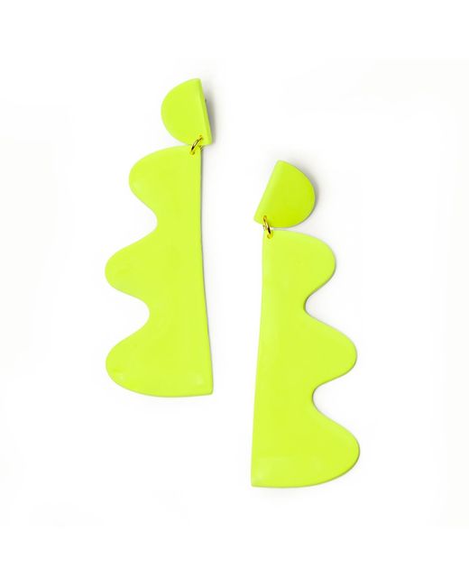 By Chavelli Yellow Xtra-Large Wiggle Earrings