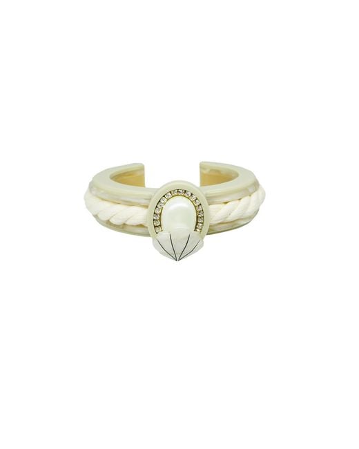 Gissa Bicalho Natural Handmade Bracelet Shell And Pearl Cord Clay
