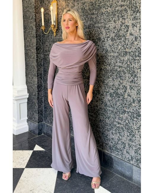 Atom Label Purple Carbon Jumpsuit With Sleeve