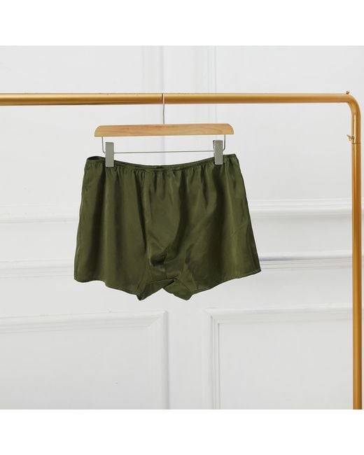 Soft Strokes Silk Green Deep Pure Mulberry Silk Trunks for men