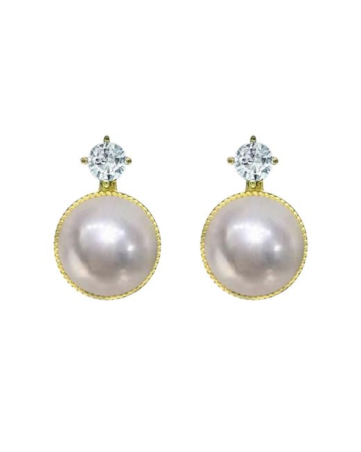 Ninemoo Metallic Celestia Zirconia & Pearl Earrings