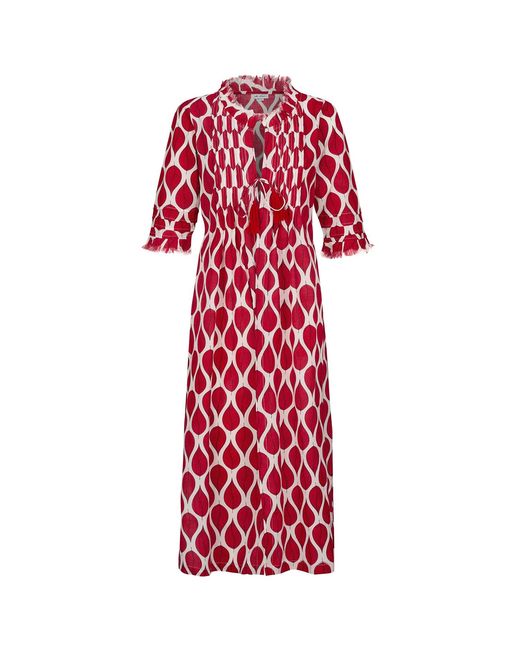 At Last Red Cotton Annabel Maxi Coat