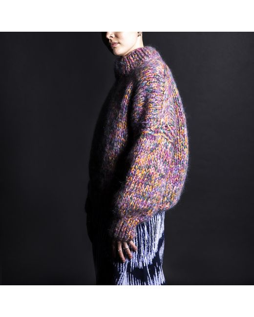 Essien & Emre Red Volatica Wool Mohair Hand Knit Jumper