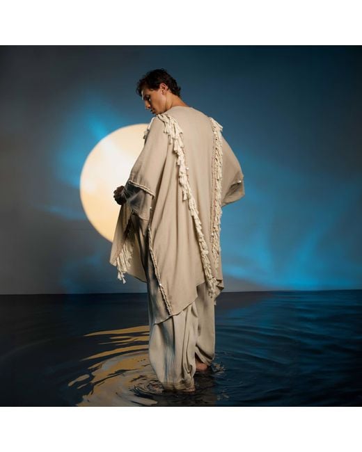 Zhenabia Natural Neutrals Sidra Poncho