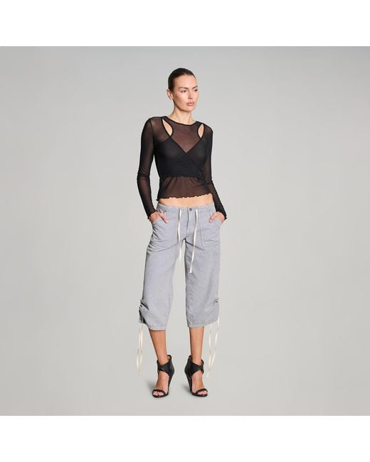 Love and Nostalgia Black Wrap It Up Mesh Top