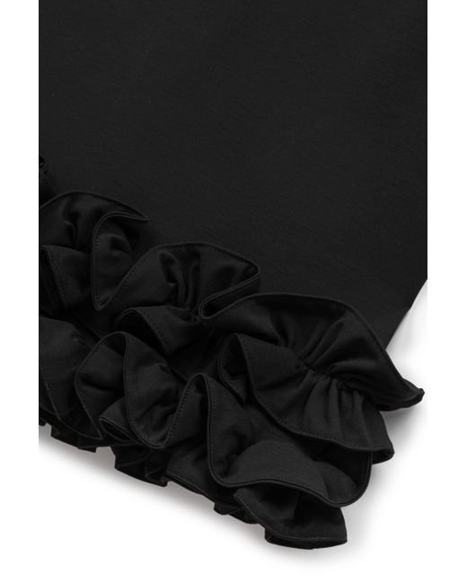 Nocturne Black Jersey Maxi Dress With Ruffle Detail