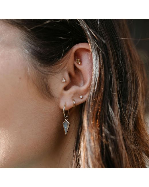 Zohreh Metallic Mini Diamond Stud 9K