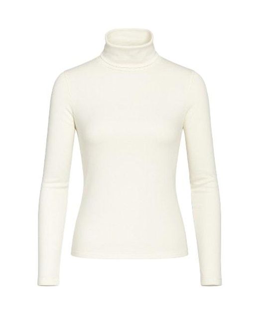 Conquista White Neutrals Ecru Turtle Neck Top By